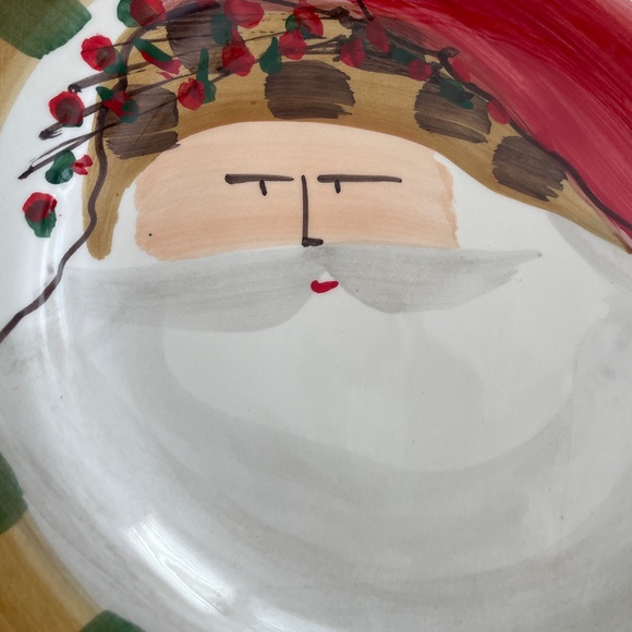 Vietri Christmas Old St Nick Santa Salad/Lunch/Childs Plate Retired Hand Crafted - Picture 2 of 4